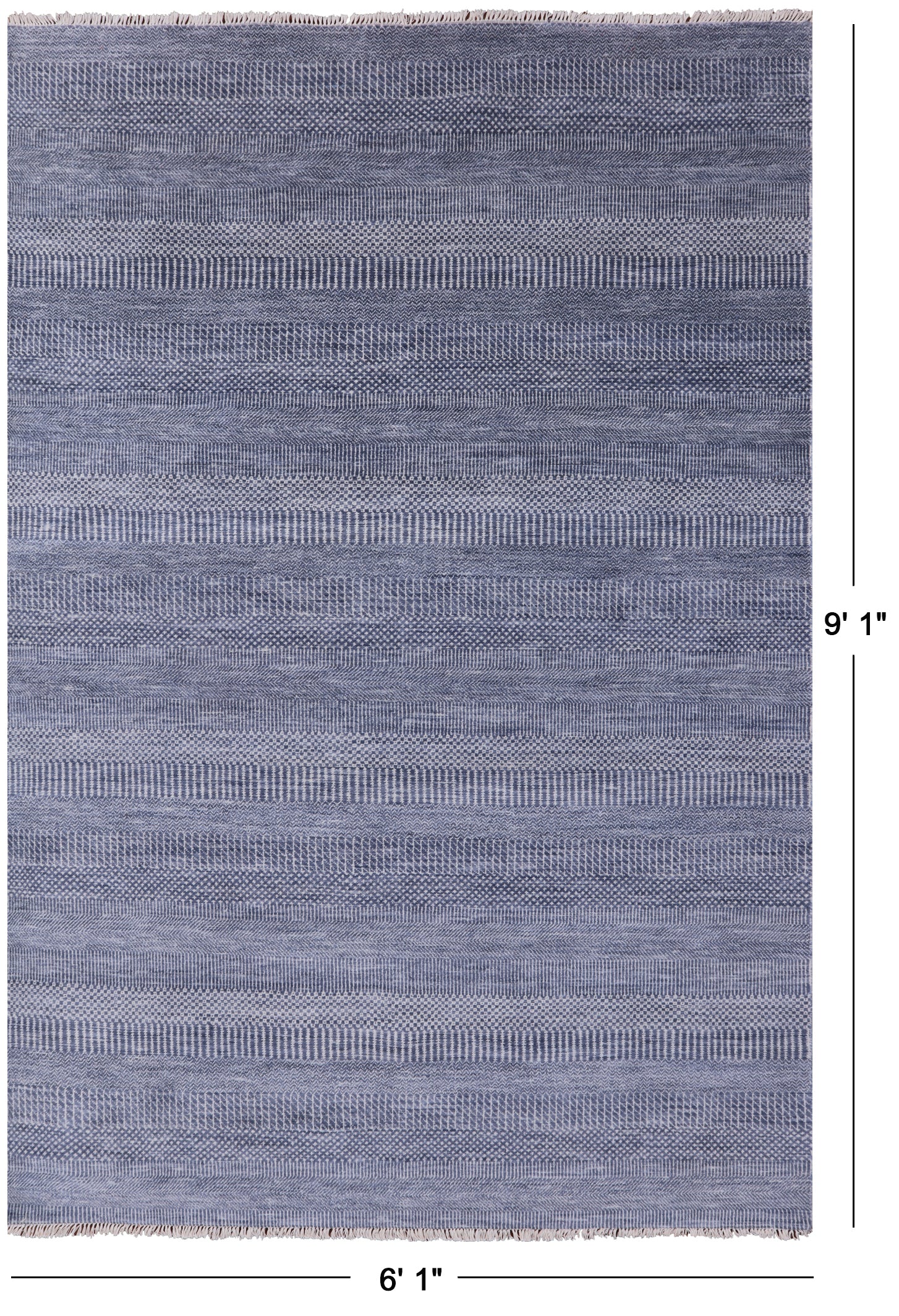 Savannah Grass Hand Knotted Wool & Silk Area Rug - 6' 1" X 9' 1" - Golden Nile