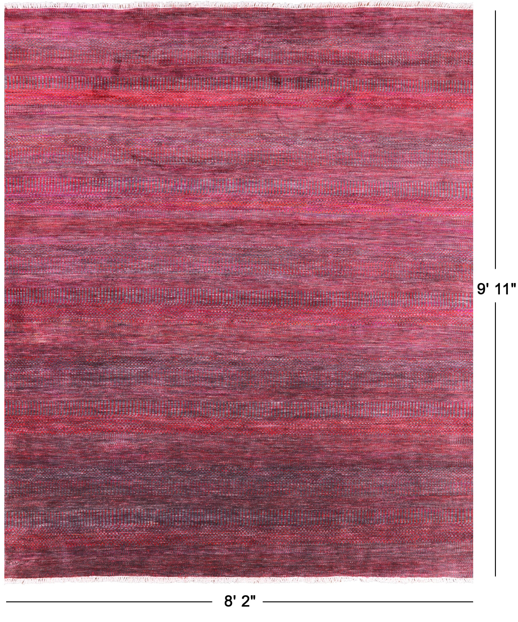 Savannah Grass Hand Knotted Wool & Silk Area Rug - 8' 2" X 9' 11" - Golden Nile
