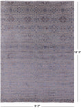 Grey Persian Hand Knotted Wool & Silk Area Rug - 9' 2" X 12' 3" - Golden Nile