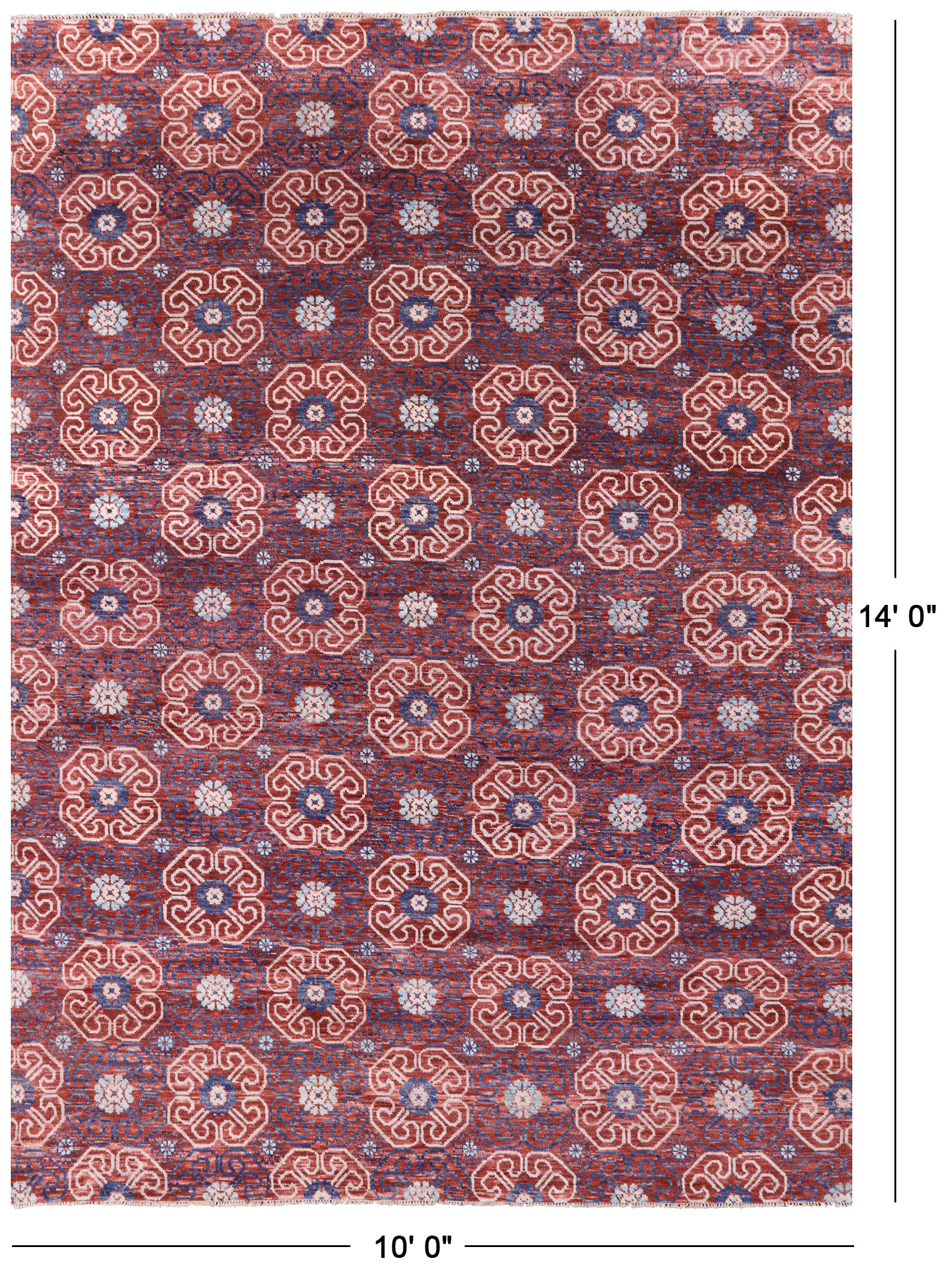 Modern Hand Knotted Wool & Silk Rug - 10' 0" X 14' 0" - Golden Nile