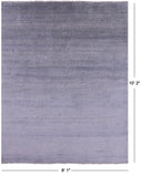 Grey Savannah Grass Handmade Wool & Silk Area Rug - 8' 1" X 10' 2" - Golden Nile