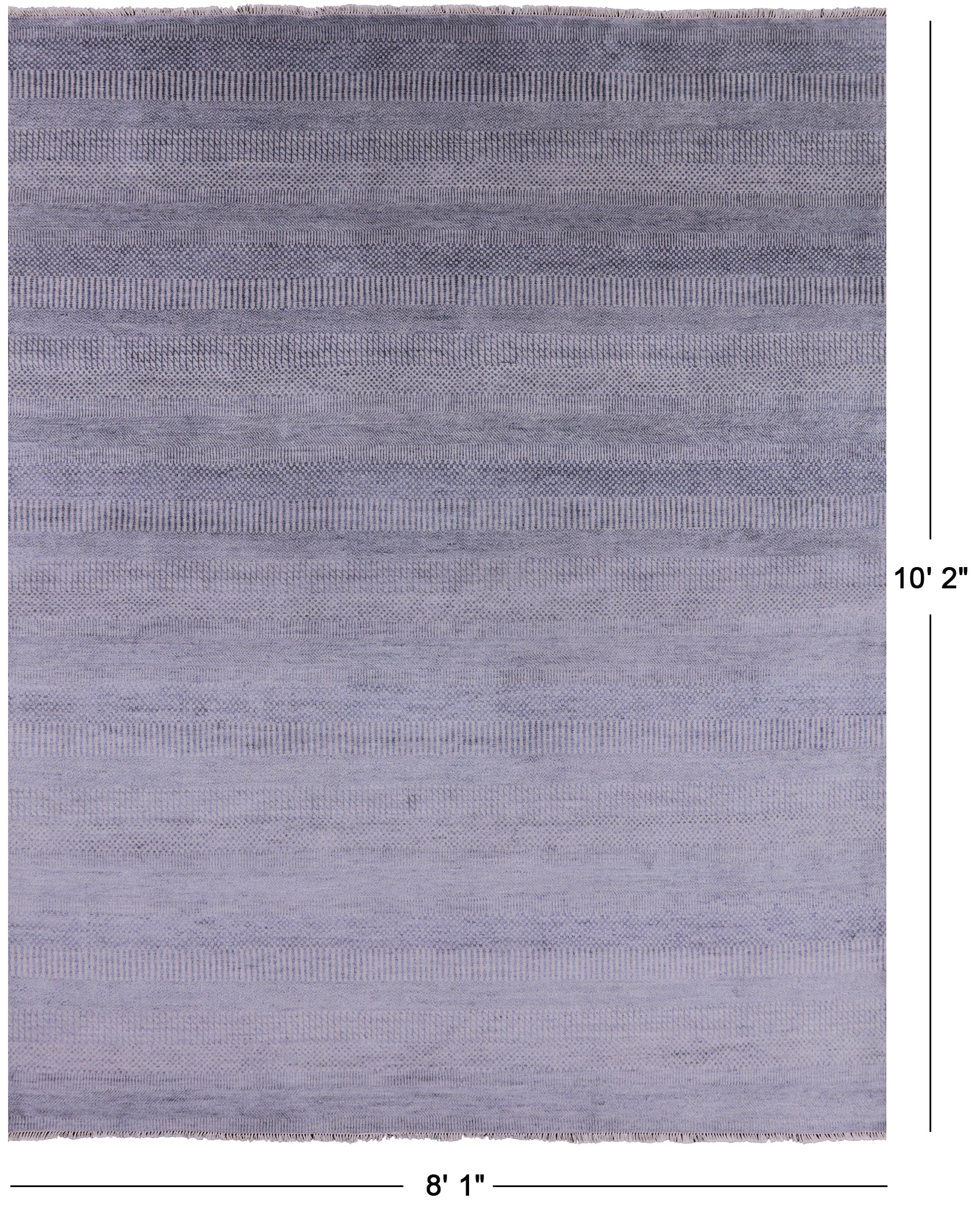 Grey Savannah Grass Handmade Wool & Silk Area Rug - 8' 1" X 10' 2" - Golden Nile