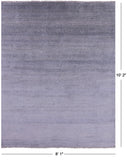 Grey Savannah Grass Handmade Wool & Silk Area Rug - 8' 1" X 10' 2" - Golden Nile