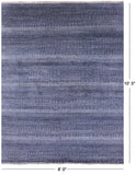 Blue Savannah Grass Handmade Wool & Silk Area Rug - 8' 0" X 10' 3" - Golden Nile