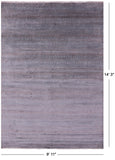Grey Savannah Grass Hand Knotted Wool & Silk Area Rug - 9' 11" X 14' 3" - Golden Nile