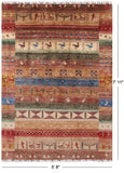 Tribal Gabbeh Handmade Wool Rug - 5' 8" X 7' 11" - Golden Nile