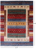 Tribal Persian Gabbeh Hand Knotted Wool Rug - 5' 7" X 7' 8" - Golden Nile