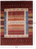 Tribal Gabbeh Hand Knotted Wool Rug - 5' 9" X 7' 8" - Golden Nile