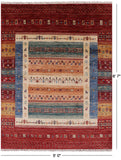 Tribal Gabbeh Hand Knotted Wool Rug - 5' 0" X 6' 7" - Golden Nile