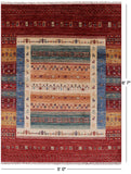 Tribal Gabbeh Hand Knotted Wool Rug - 5' 0" X 6' 7" - Golden Nile