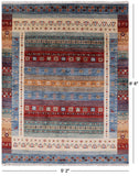 Tribal Gabbeh Hand Knotted Wool Area Rug - 5' 2" X 6' 6" - Golden Nile