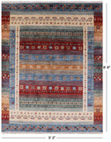 Tribal Gabbeh Hand Knotted Wool Area Rug - 5' 2" X 6' 6" - Golden Nile