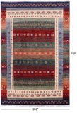 Persian Gabbeh Tribal Handmade Wool Rug - 5' 0" X 7' 7" - Golden Nile
