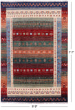Persian Gabbeh Tribal Handmade Wool Rug - 5' 0" X 7' 7" - Golden Nile