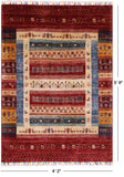 Tribal Persian Gabbeh Hand Knotted Wool Area Rug - 4' 2" X 5' 9" - Golden Nile