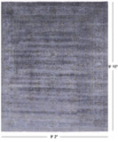 Grey Full Pile Overdyed Hand Knotted Wool Area Rug - 8' 2" X 9' 10" - Golden Nile