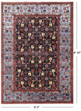 Black Fine Serapi Handmade Wool Area Rug - 6' 2" X 8' 10" - Golden Nile