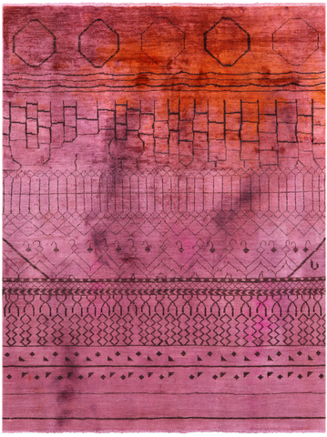 Full Pile Overdyed Hand Knotted Wool Rug - 7' 10