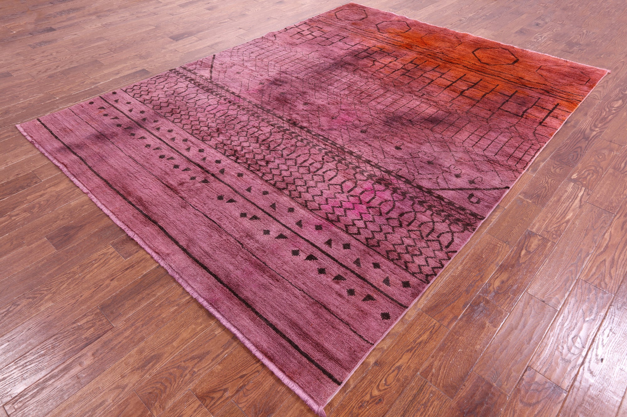 Full Pile Overdyed Hand Knotted Wool Rug - 7' 10" X 10' 2" - Golden Nile