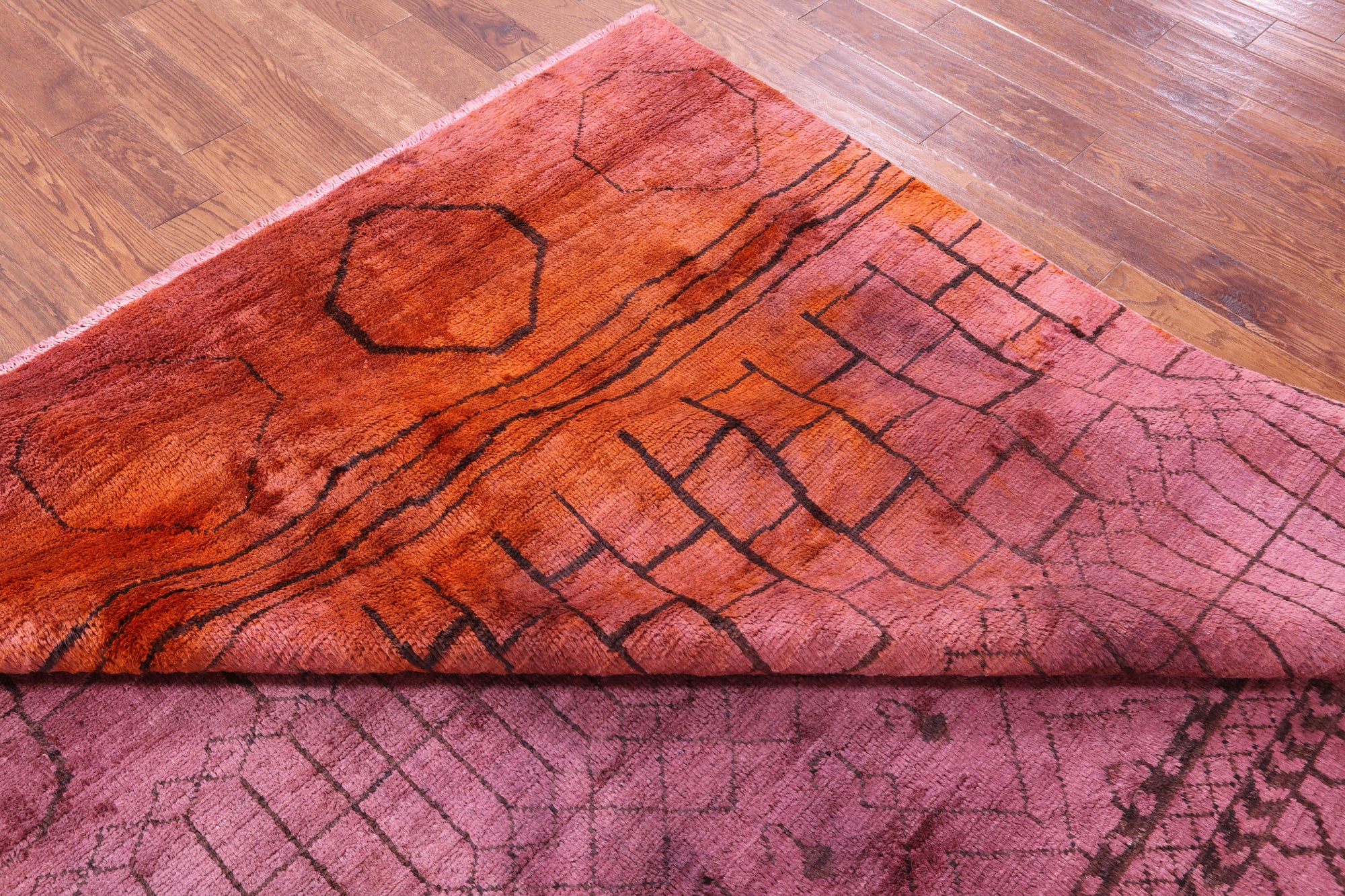 Full Pile Overdyed Hand Knotted Wool Rug - 7' 10" X 10' 2" - Golden Nile