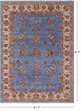Blue Persian Tabriz Hand Knotted Wool Rug - 6' 11" X 9' 7" - Golden Nile