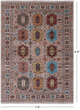 Turkmen Ersari Hand Knotted Wool Rug - 7' 0" X 9' 8" - Golden Nile
