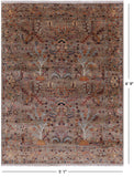 Peshawar Hand Knotted Wool Rug - 5' 1" X 6' 9" - Golden Nile