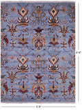 Blue Peshawar Handmade Wool Rug - 5' 0" X 6' 6" - Golden Nile