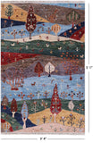 Tribal Persian Gabbeh Hand Knotted Wool Rug - 3' 4" X 5' 1" - Golden Nile