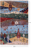 Tribal Persian Gabbeh Hand Knotted Wool Rug - 3' 4" X 5' 1" - Golden Nile