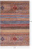 Khorjin Persian Gabbeh Hand Knotted Wool Rug - 3' 5" X 5' 0" - Golden Nile