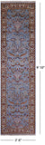 Blue Persian Tabriz Hand Knotted Wool Runner Rug - 2' 6" X 9' 10" - Golden Nile