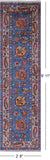 Blue Persian Tabriz Hand Knotted Wool Runner Rug - 2' 8" X 9' 11" - Golden Nile
