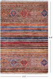 Khorjin Persian Gabbeh Hand Knotted Wool Rug - 3' 5" X 5' 0" - Golden Nile