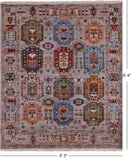 Grey Turkmen Ersari Handmade Wool Rug - 5' 3" X 6' 4" - Golden Nile