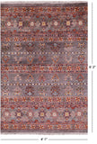 Khorjin Persian Gabbeh Hand Knotted Wool Rug - 4' 1" X 6' 2" - Golden Nile