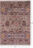 Tribal Persian Gabbeh Hand Knotted Wool Rug - 5' 0" X 6' 8" - Golden Nile