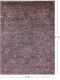 Grey Peshawar Hand Knotted Wool Rug - 6' 10" X 9' 10" - Golden Nile