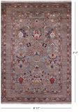 Peshawar Hand Knotted Wool Rug - 4' 11" X 7' 1" - Golden Nile