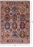Turkmen Ersari Hand Knotted Wool Rug - 3' 6" X 4' 10" - Golden Nile