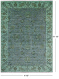Green Full Pile Overdyed Handmade Wool Rug - 8' 10" X 11' 10" - Golden Nile