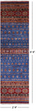 Blue Khorjin Persian Gabbeh Hand Knotted Wool Runner Rug - 2' 9" X 9' 9" - Golden Nile