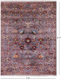 Peshawar Hand Knotted Wool Rug - 5' 0" X 6' 7" - Golden Nile