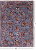 Peshawar Hand Knotted Wool Rug - 5' 0" X 6' 8" - Golden Nile