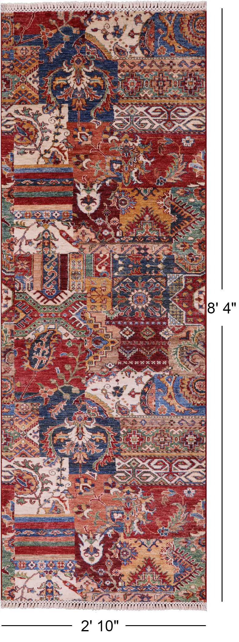 Super Kazak Handmade Wool Runner Rug - 2' 10" X 8' 4" - Golden Nile