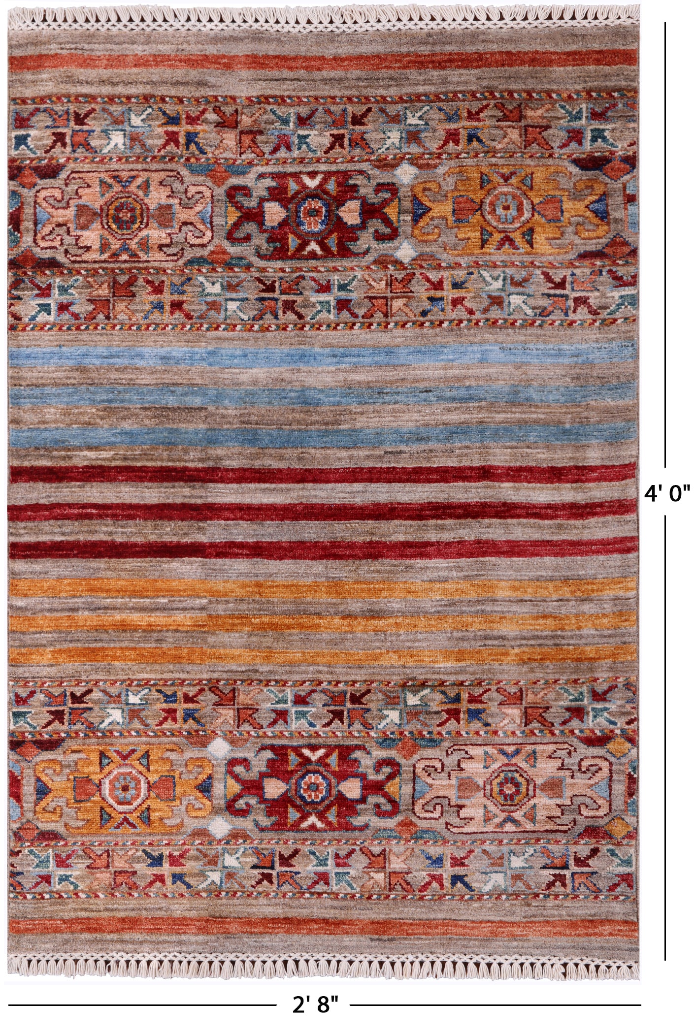 Khorjin Persian Gabbeh Handmade Wool Rug - 2' 8" X 4' 0" - Golden Nile