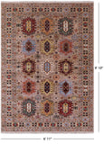 Turkmen Ersari Hand Knotted Wool Rug - 6' 11" X 9' 10" - Golden Nile