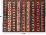Brown Tribal Persian Gabbeh Hand Knotted Wool Rug - 8' 1" X 10' 2" - Golden Nile