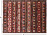 Brown Tribal Persian Gabbeh Hand Knotted Wool Rug - 8' 1" X 10' 2" - Golden Nile