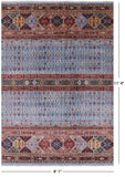 Blue Khorjin Persian Gabbeh Hand Knotted Wool Rug - 8' 1" X 11' 4" - Golden Nile